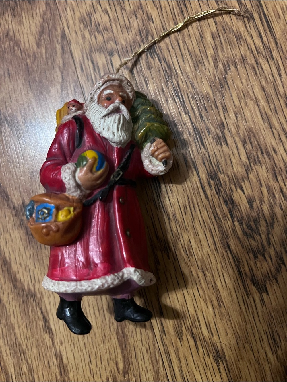 Red Santa Claus Holiday Ornament Tree Gifts christmas classic vtg homey